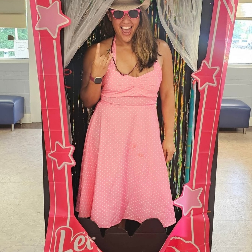 Pink Polka Dot Halter Dress